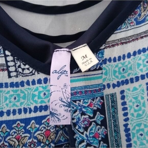 Anthropologie Blue and Black Patterned Dress - Picture 9 of 9